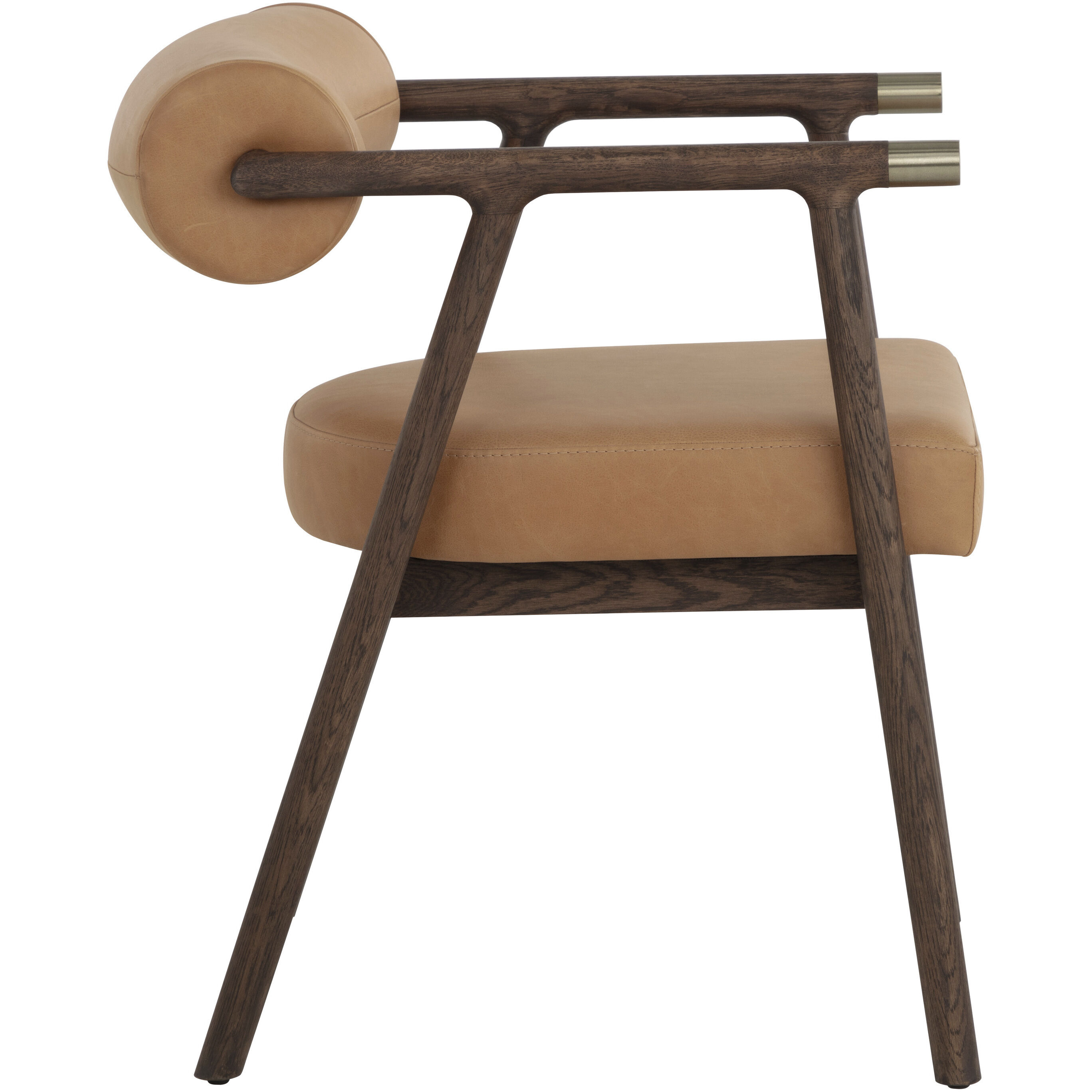 Sova Antique Brown / Sahara Camel Leather Dining Armchair